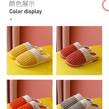 Bebealy Men Shoes Fur Women Slippers Winter House Shoes For Women Indoor Plush Warm Women Shoes 2024 Casual Home Shoes For Men