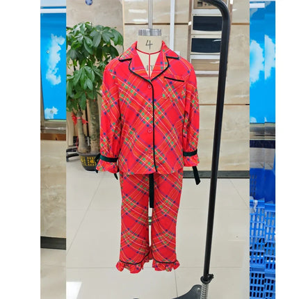 Women's Satin Silk Christmas Pajama Set