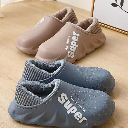 Comwarm Fur Sports Slippers For Women Winter Outdoor Waterproof Plush Home Slippers Female Fashion Indoor Soft Warm Furry Shoes