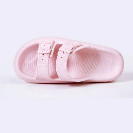 Fashion Buckle Thick Platform Slippers Women Home Soft Sole eva Cloud Slides Sandals Woman 2023 Summer Non Slip Beach Flip Flops