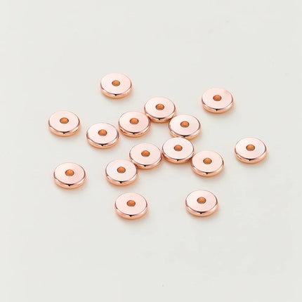14K/18K Gold Plated 10-30Pcs 3/4/5/6/8mm Spacer Beads for DIY Necklace Bracelet Jewelry Making Supplies Accessories Wholesale