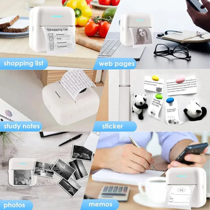 10Pcs Mini Printer Paper For peripage Self Adhesive Thermal Paper Printable Sticker Paper for Pocket Thermal Printer