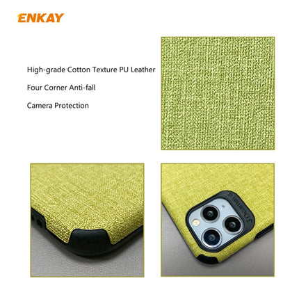 For iPhone 11 Pro ENKAY ENK-PC0322 2 in 1 Business Series Denim Texture PU Leather + TPU Soft Slim CaseCover ＆ 0.26mm 9H 2.5D Tempered Glass Film(Black)