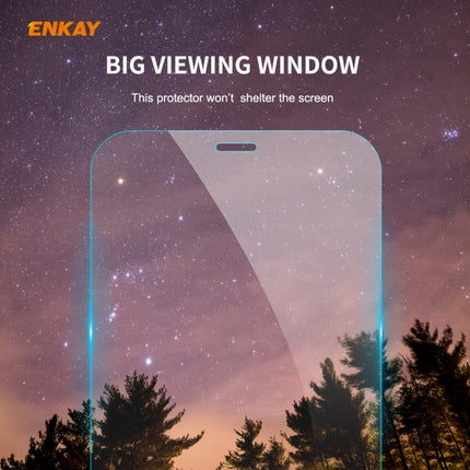 For iPhone 11 Pro ENKAY ENK-PC0322 2 in 1 Business Series Denim Texture PU Leather + TPU Soft Slim CaseCover ＆ 0.26mm 9H 2.5D Tempered Glass Film(Black)