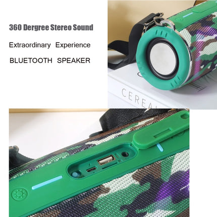 T&G TG642 RGB Light Waterproof  Portable Bluetooth Speaker Support FM / TF Card(Green)