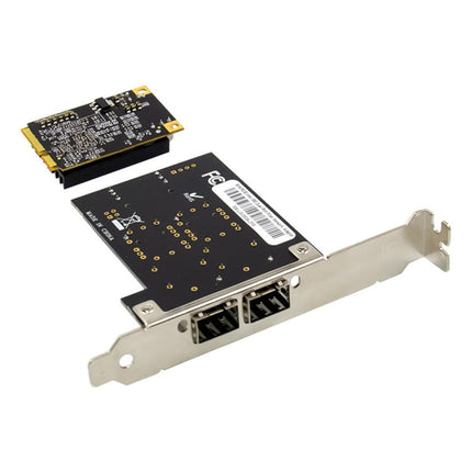 ST7243 MiniPCI-E Dual Interface Fiber Gigabit Fiber Optic SFP Server Network Card, MiniPCI-E Dual Interface
