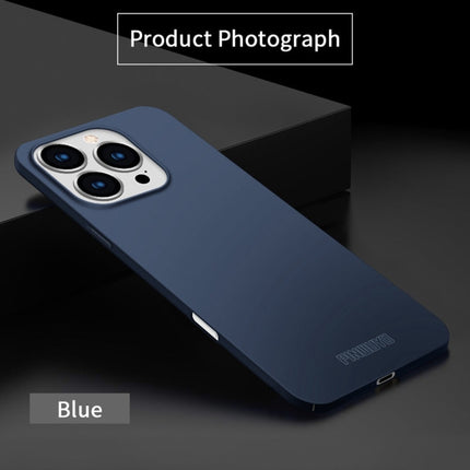 For iPhone 16 Pro PINWUYO Micro-Frosted PC Ultra-thin Hard Phone Case with Magsafe Magnetic Ring(Blue)