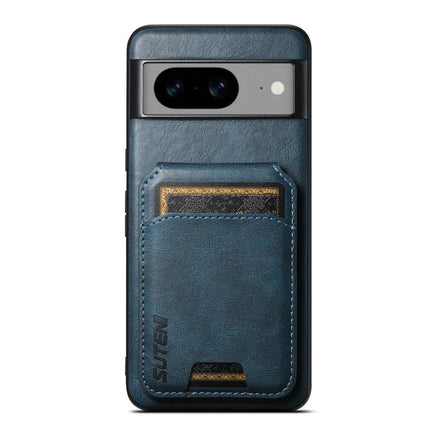 For Google Pixel 10 Pro Suteni H02 Leather Wallet Stand Back Phone Case(Blue)