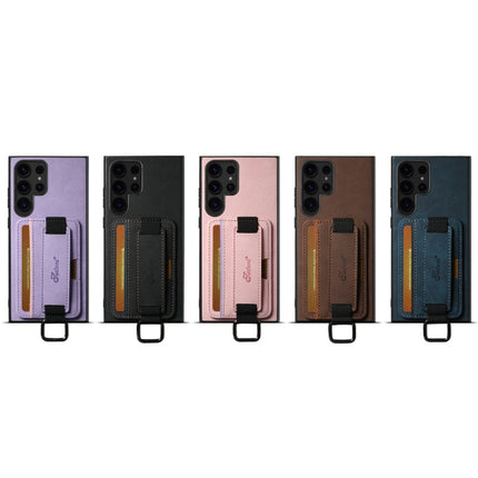 For Samsung Galaxy S23+ 5G Suteni H13 Litchi Leather Wrist Strap Wallet Back Phone Case(Black)