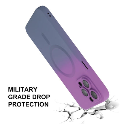 For iPhone 16 Pro Max ENKAY Hat-Prince MagSafe Rainbow Gradient Silicone Phone Case with Lens Film(Pink Rose)