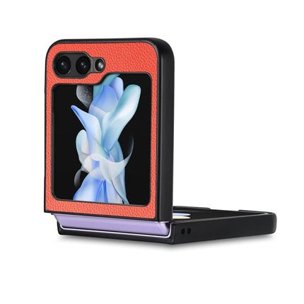 For Samsung Galaxy Z Flip6 JUNSUNMAY Lichee Texture Leather Skin PC Folding Phone Case(Green)