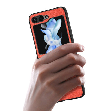 For Samsung Galaxy Z Flip6 JUNSUNMAY Lichee Texture Leather Skin PC Folding Phone Case(Green)