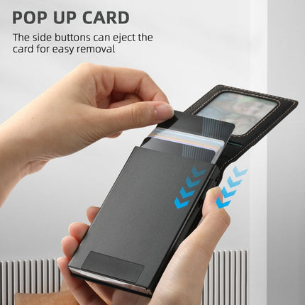 For iPhone 16 Suteni H19 Litchi Grain 2-in-1 MagSafe Removable Card Box Back Phone Case(Black)