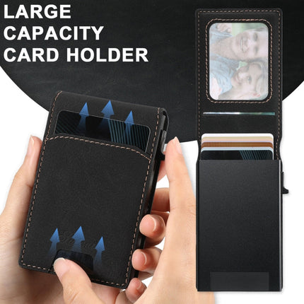 For iPhone 16 Suteni H19 Litchi Grain 2-in-1 MagSafe Removable Card Box Back Phone Case(Black)