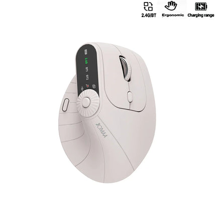 Multi-Device Vertical Ergonomic Mouse With Function Adjustment Kno Rechargeable 2.4G Bluetooth Wireless Mouse for PC Tablet