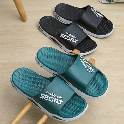 Big Size Men's Slippers Summer Sport Style Slides Anti-slip Thick Sole Breathable Fashion Slip-on Beach Leisure Sandals