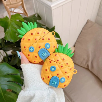 3D Cute Cartoon Pineapple House Silicone Case For Airpods Pro Bluetooth Earphone Charging Box Cover For Airpods 1 2 3