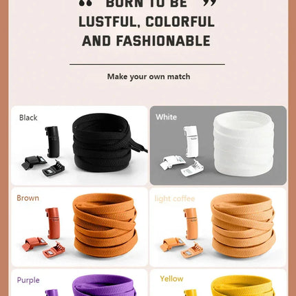 Magnetic Locking Shoelaces without ties Sneakers elastic laces  Children Adults Quick On/Off Shoelaces Shoe accessories 1 Pair