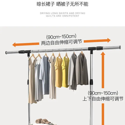 Telescopic Mobile Clothes Rack