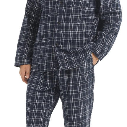 Mens Flannel Pajama Sets Cotton Plaid Pajamas for Men Pjs Set Soft Lounge Sleepwear Pj Pants with Pockets Flannel Shirts