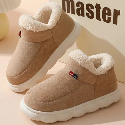 Bebealy Men Shoes Fur Women Slippers Winter House Shoes For Women Indoor Plush Warm Women Shoes 2024 Casual Home Shoes For Men