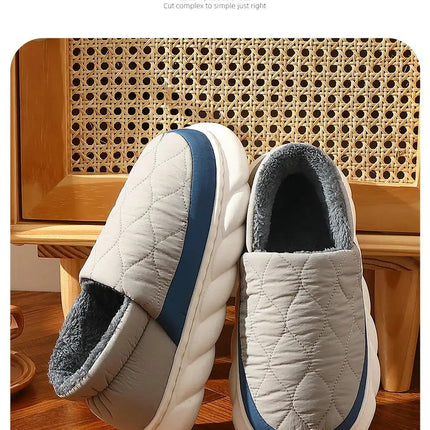 Bebealy Men Shoes Fur Women Slippers Winter House Shoes For Women Indoor Plush Warm Women Shoes 2024 Casual Home Shoes For Men