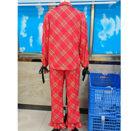 Women's Satin Silk Christmas Pajama Set