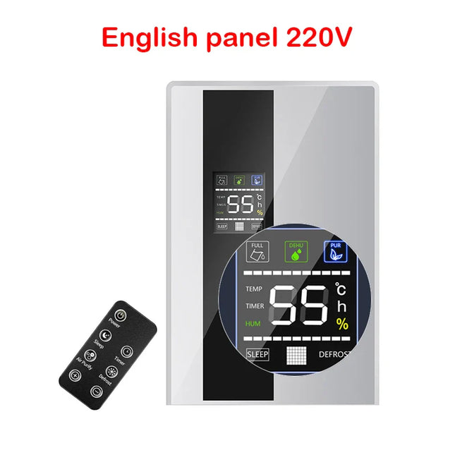 110V/220V Remote Electric Dehumidifier Air Cooling Dryer Purifier Desiccant Moisture Absorber Drying Machine External Water Pipe