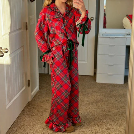 Women's Satin Silk Christmas Pajama Set