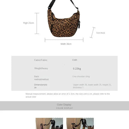 Leopard Print Crossbody Bags for Women Corduroy Casual Shoulder Tote Bags Ladies Sac A Main Femme Designer Luxury Handbags 2024
