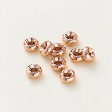 14K/18K Gold Plated 10-30Pcs 3/4/5/6/8mm Spacer Beads for DIY Necklace Bracelet Jewelry Making Supplies Accessories Wholesale