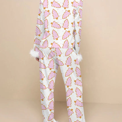 Women's Christmas Pajamas Set V-Neck Top with Pants 2-Piece