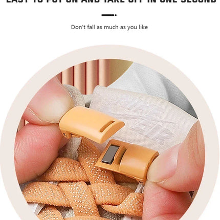 Magnetic Locking Shoelaces without ties Sneakers elastic laces  Children Adults Quick On/Off Shoelaces Shoe accessories 1 Pair