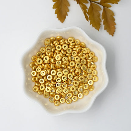 14K/18K Gold Plated 10-30Pcs 3/4/5/6/8mm Spacer Beads for DIY Necklace Bracelet Jewelry Making Supplies Accessories Wholesale