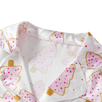 Women's Christmas Pajamas Set V-Neck Top with Pants 2-Piece