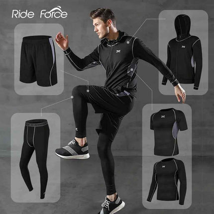 Men Gym Fitness Compression Sports Suit Clothes Running Jogging Sport Wear Exercise Workout Tights