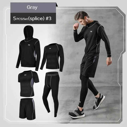 Men Gym Fitness Compression Sports Suit Clothes Running Jogging Sport Wear Exercise Workout Tights
