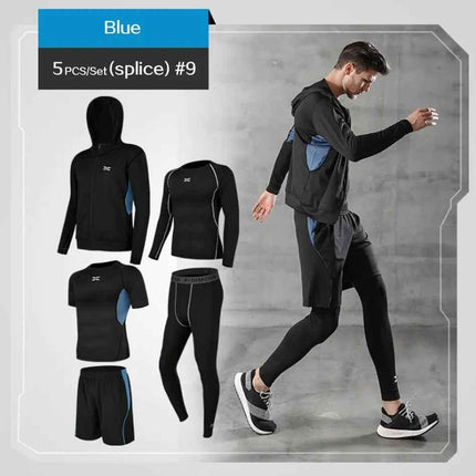 Men Gym Fitness Compression Sports Suit Clothes Running Jogging Sport Wear Exercise Workout Tights