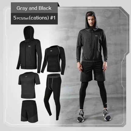 Men Gym Fitness Compression Sports Suit Clothes Running Jogging Sport Wear Exercise Workout Tights