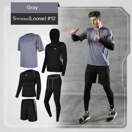 Men Gym Fitness Compression Sports Suit Clothes Running Jogging Sport Wear Exercise Workout Tights