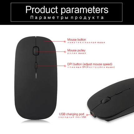 Bluetooth Mouse for APPle MacBook Air Pro Retina 11 12 13 15 16 mac book Laptop Wireless Mouse Rechargeable Mute Gaming Mouse