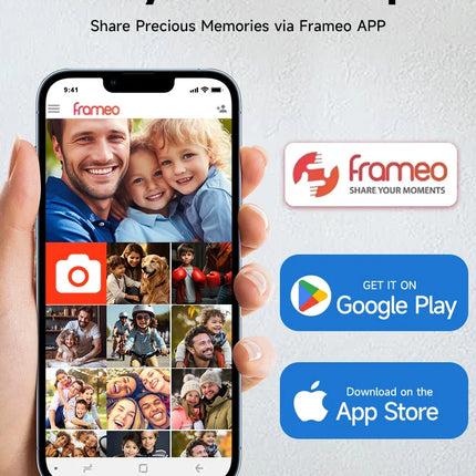 Frameo 10.1 Inch WiFi Digital Picture Frame，1280 * 800IPS HD Cloud Smart Digital Photo Frame,32GB Storage, Wall Mountable, Auto-