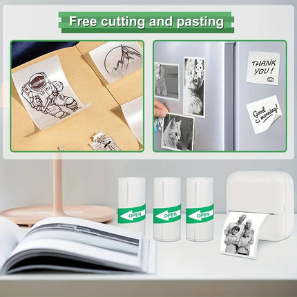 10Pcs Mini Printer Paper For peripage Self Adhesive Thermal Paper Printable Sticker Paper for Pocket Thermal Printer