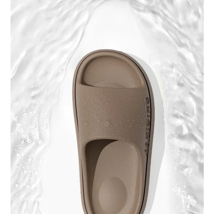 Feslishoet Women Letter Slippers Beach Slides Solid Color Mens Thick Sole Indoor Bathroom Anti Slip Shoes Summer Couple Sandals