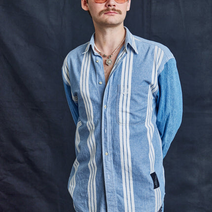 White Stripes Denim Shirt