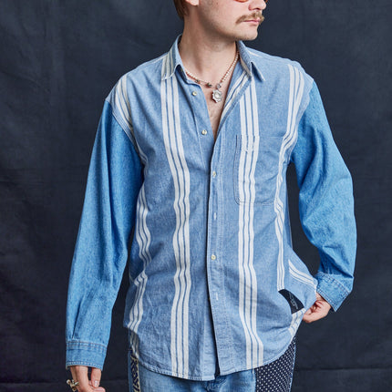 White Stripes Denim Shirt