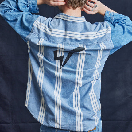 White Stripes Denim Shirt