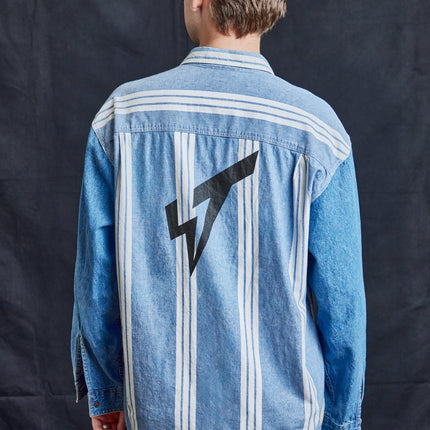 White Stripes Denim Shirt