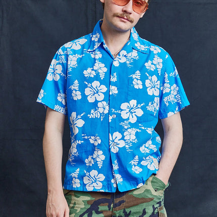 Lei Blue Hawaiian Shirt