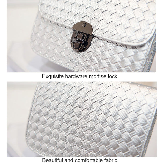 Chain Handbags Tide Small Square Package Women Shoulder Bag Messenger Bag(Silver)